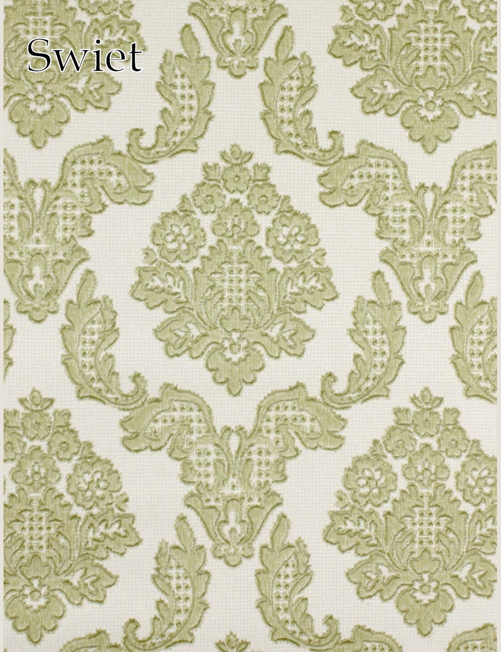 Pastel groen barok behang