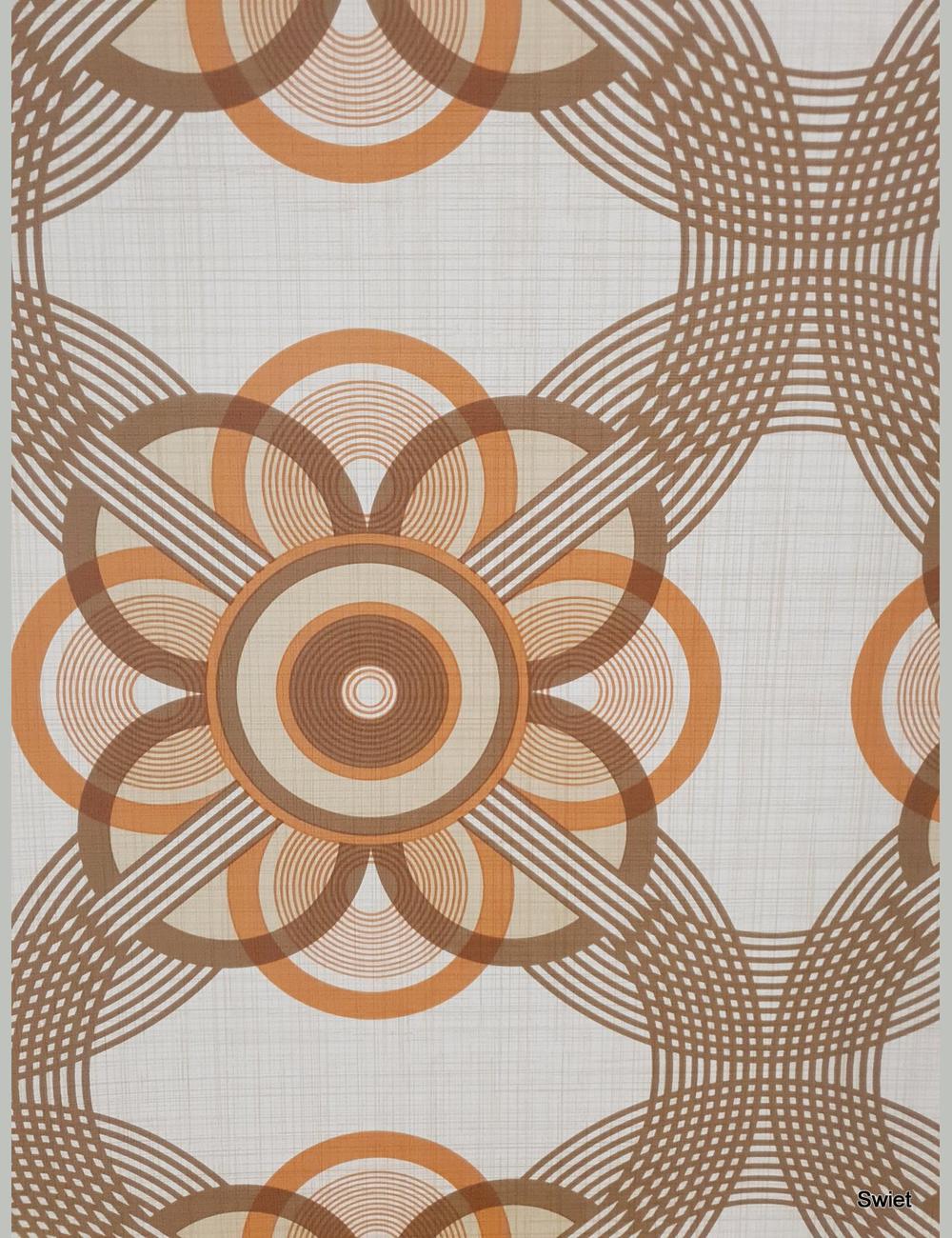 70s grafisch bloemen behang