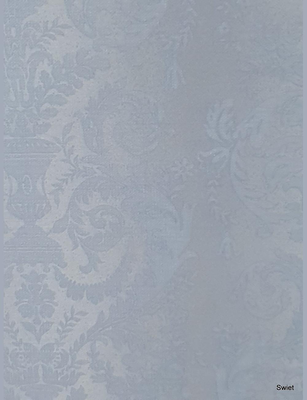 Zilverblauw barok behang