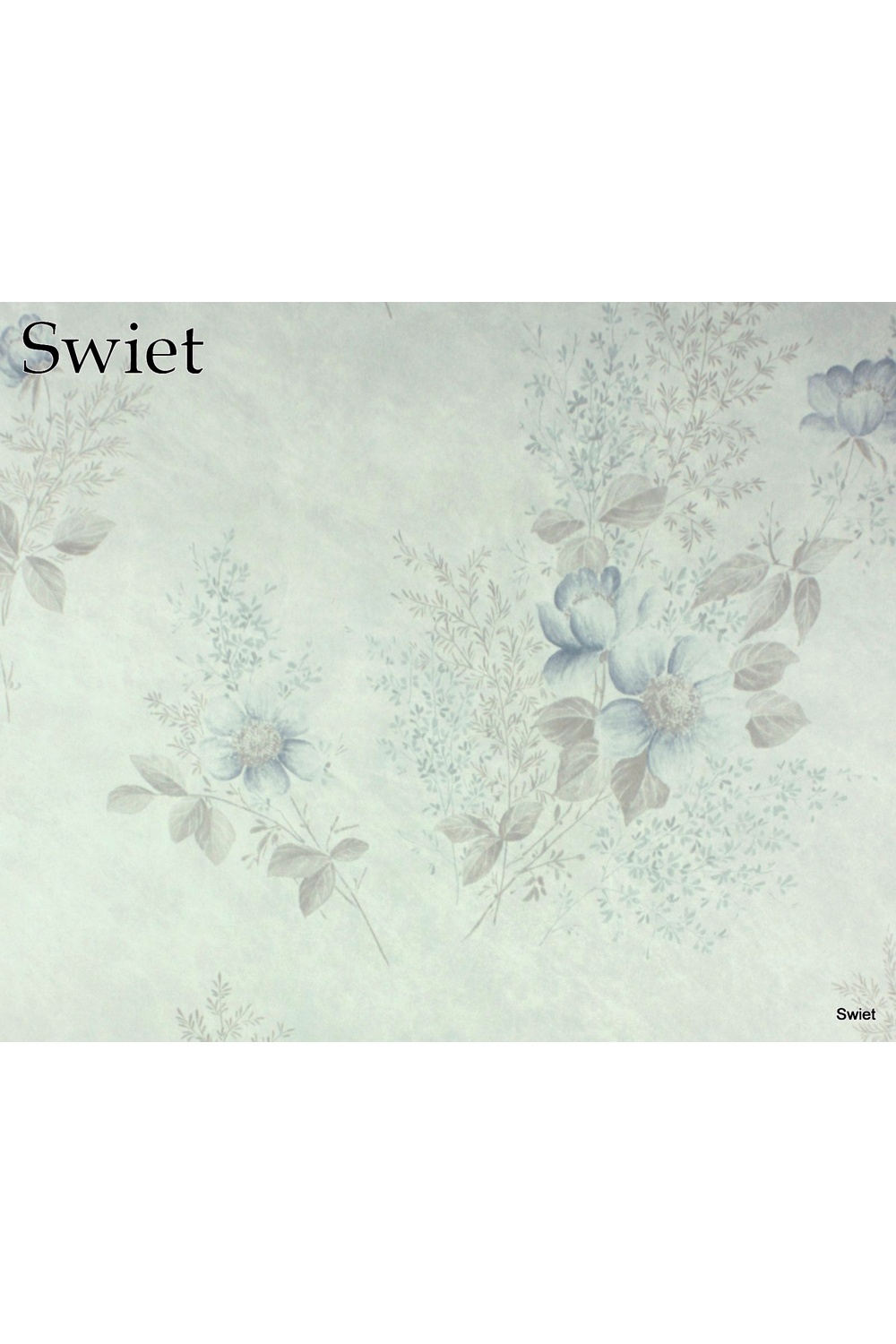 Waterblauw bloemenbehang
