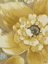 Geel bloemenbehang 70s