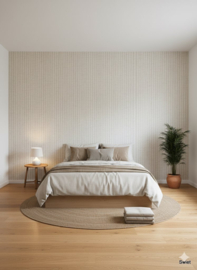 Licht jute vintage behang