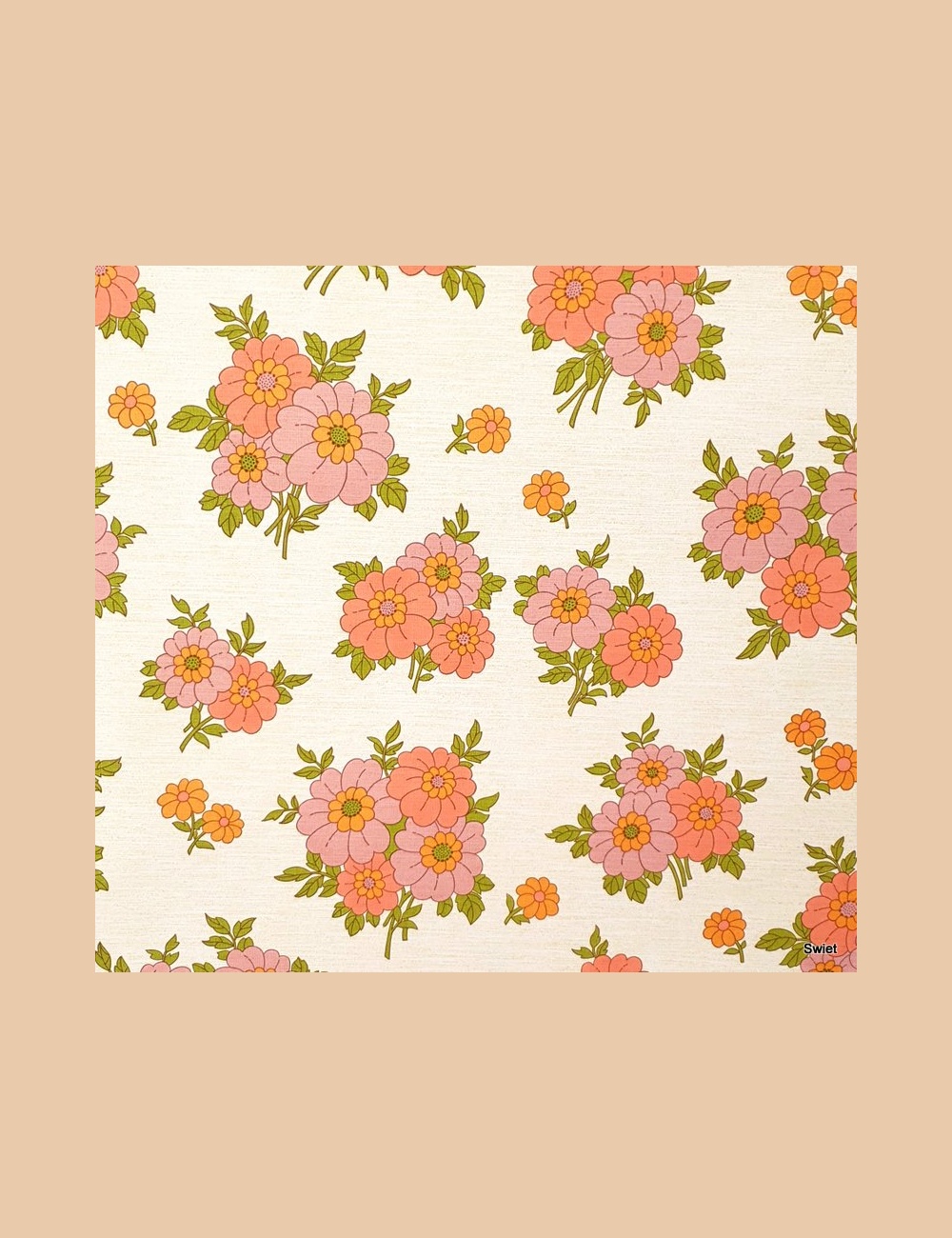 Seventies bloemenbehang