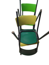 4 vintage industriele stoelen