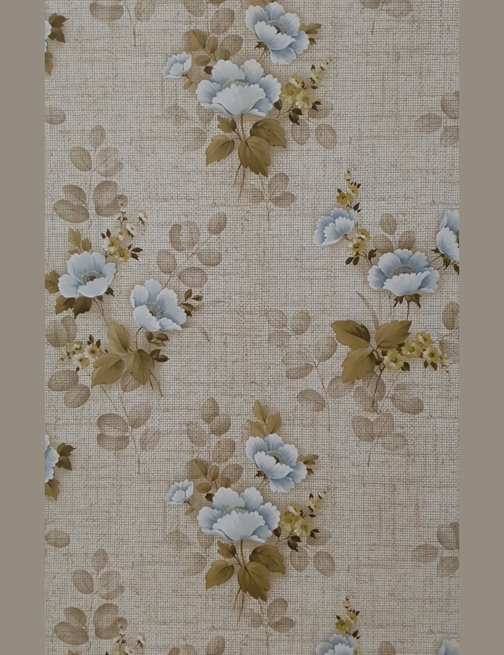 Jutelook behang met bloemen
