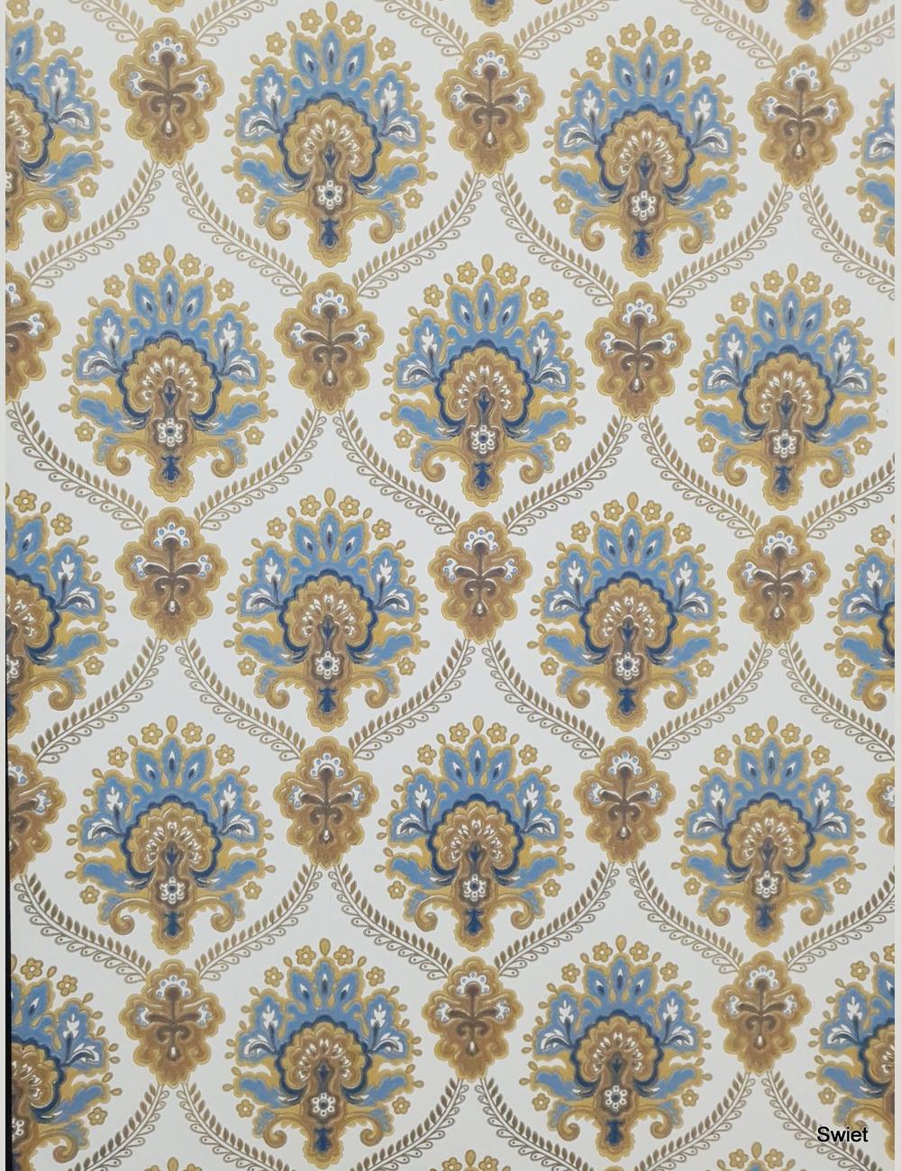 Barok blauw patroon