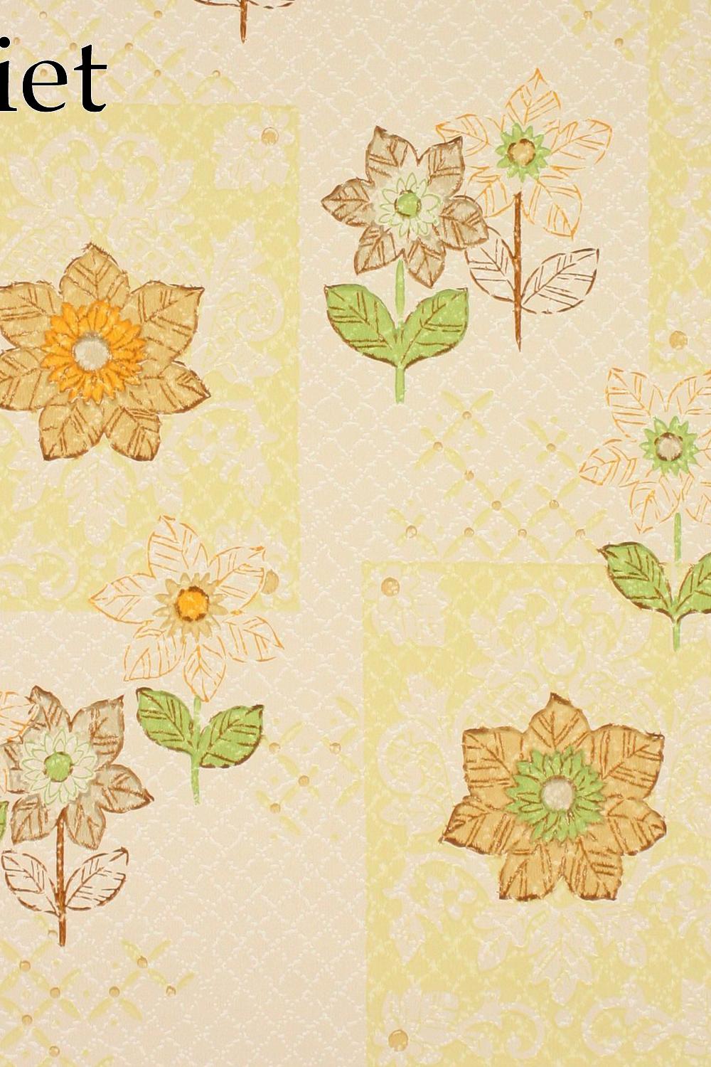 Sixties bloemen behang