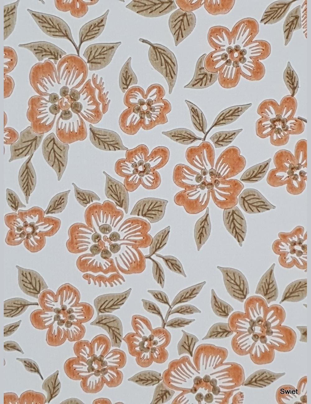 Mini bloemetjes terra/oranje