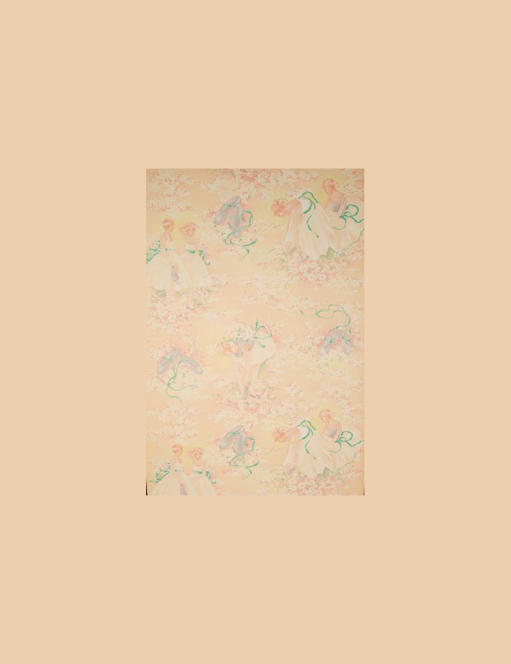 Vintage behang met ballet meisjes