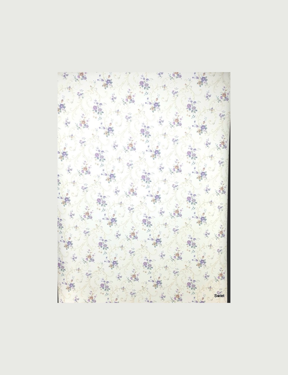Lila bloemetjes behang