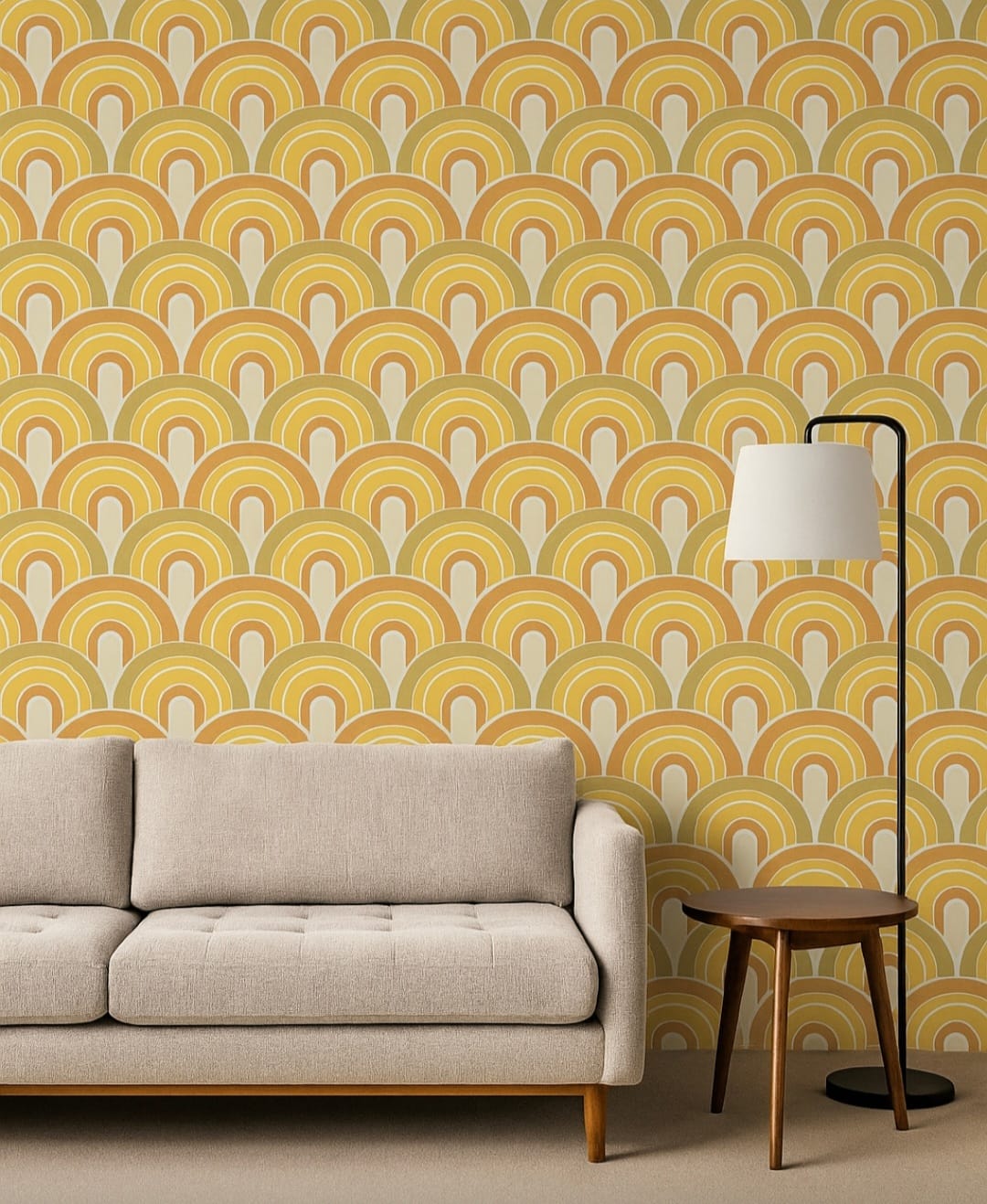 Groovy boogjes jaren 70 behang