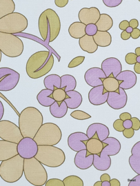 Pastel bloemen behang