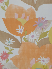 Groovy behang met fluor bloemen