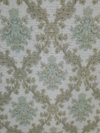 Blauw barok behang