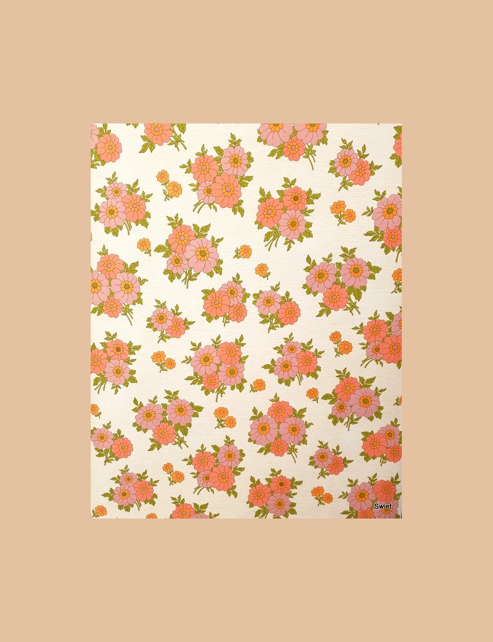 Seventies bloemenbehang