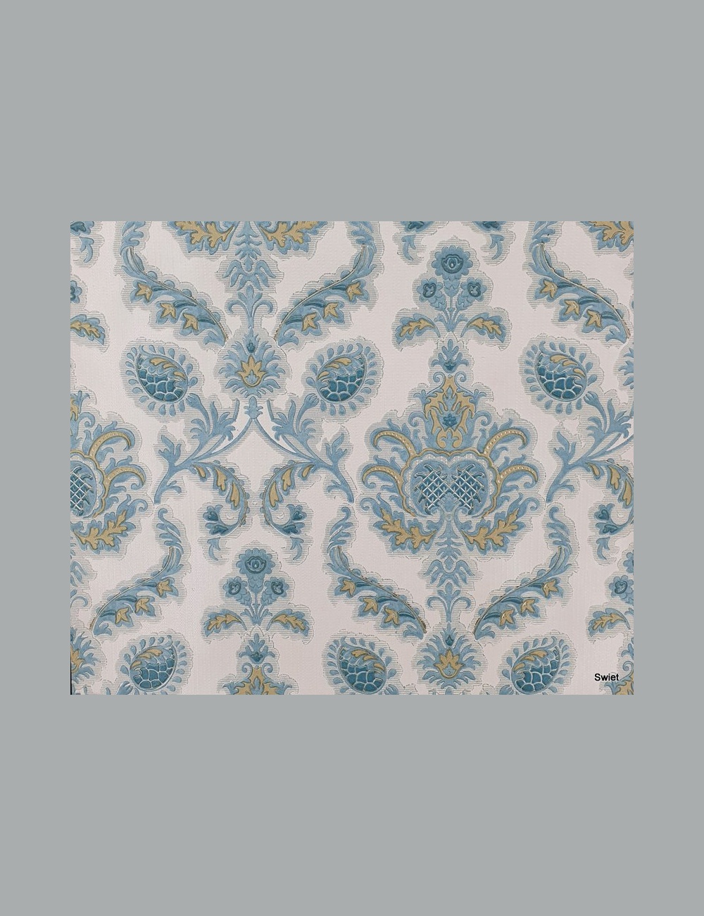 Barok blauw structuur behang
