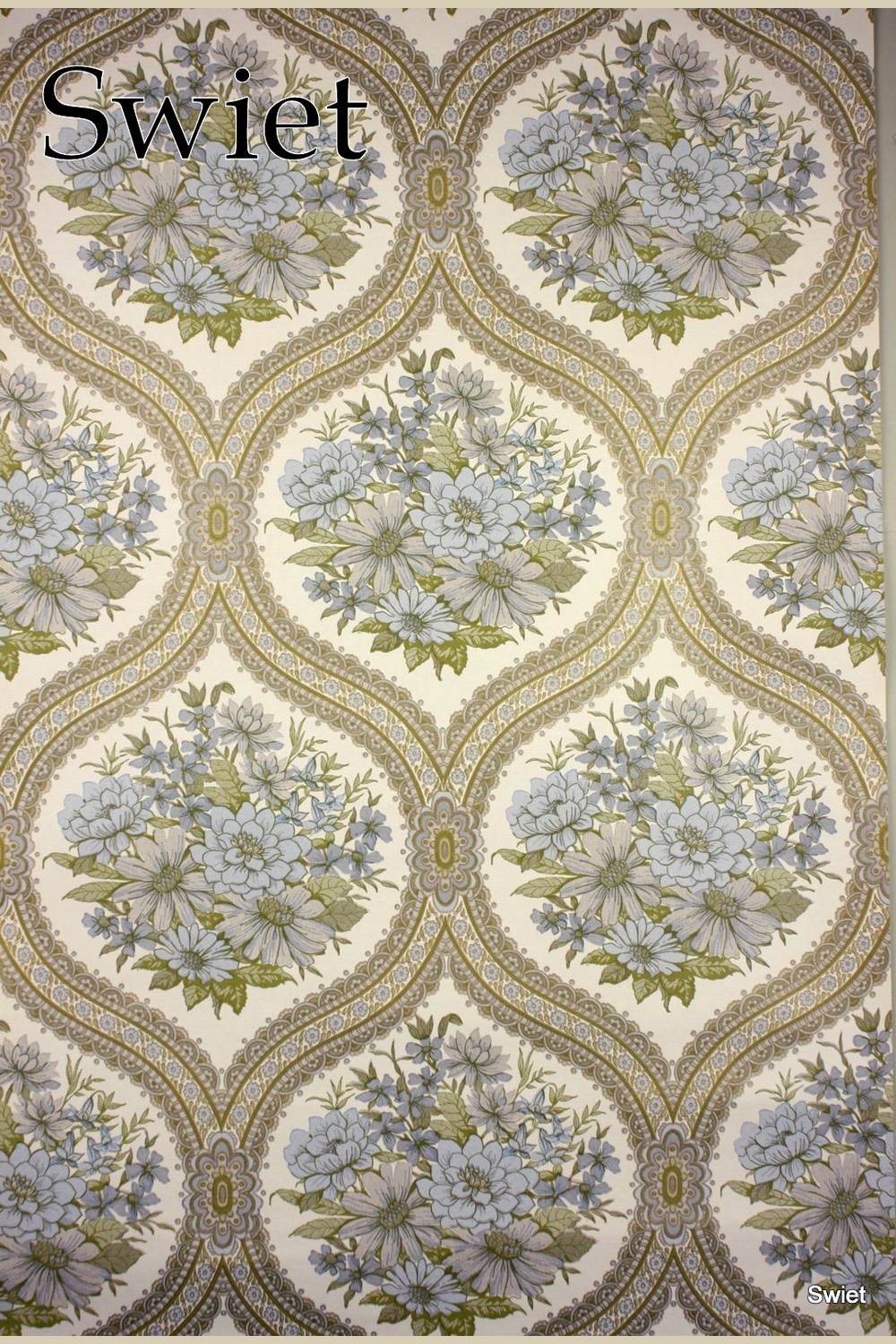Medaillon bloemen behang