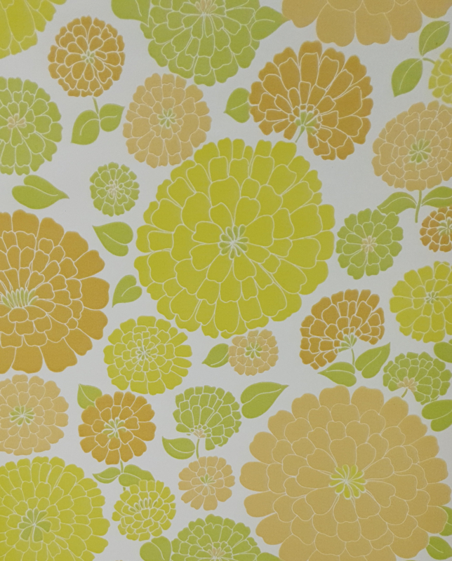70s grote bloemen behang