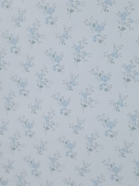 Lief blauw bloemetjes behang