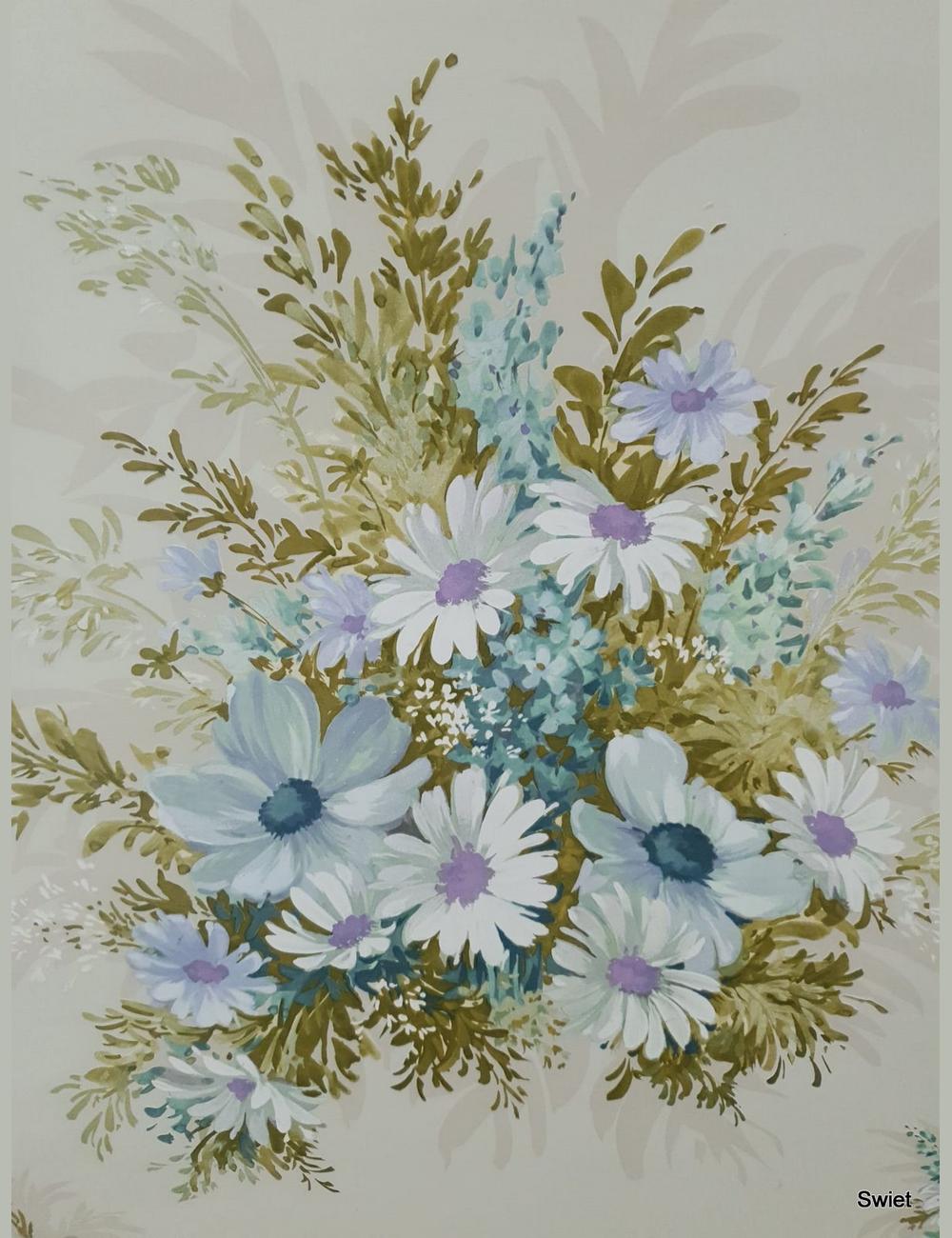 Retro blauw bloemenboeket