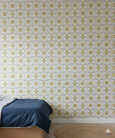 Retro medaillon behang