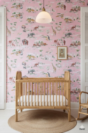 Roze dieren behang