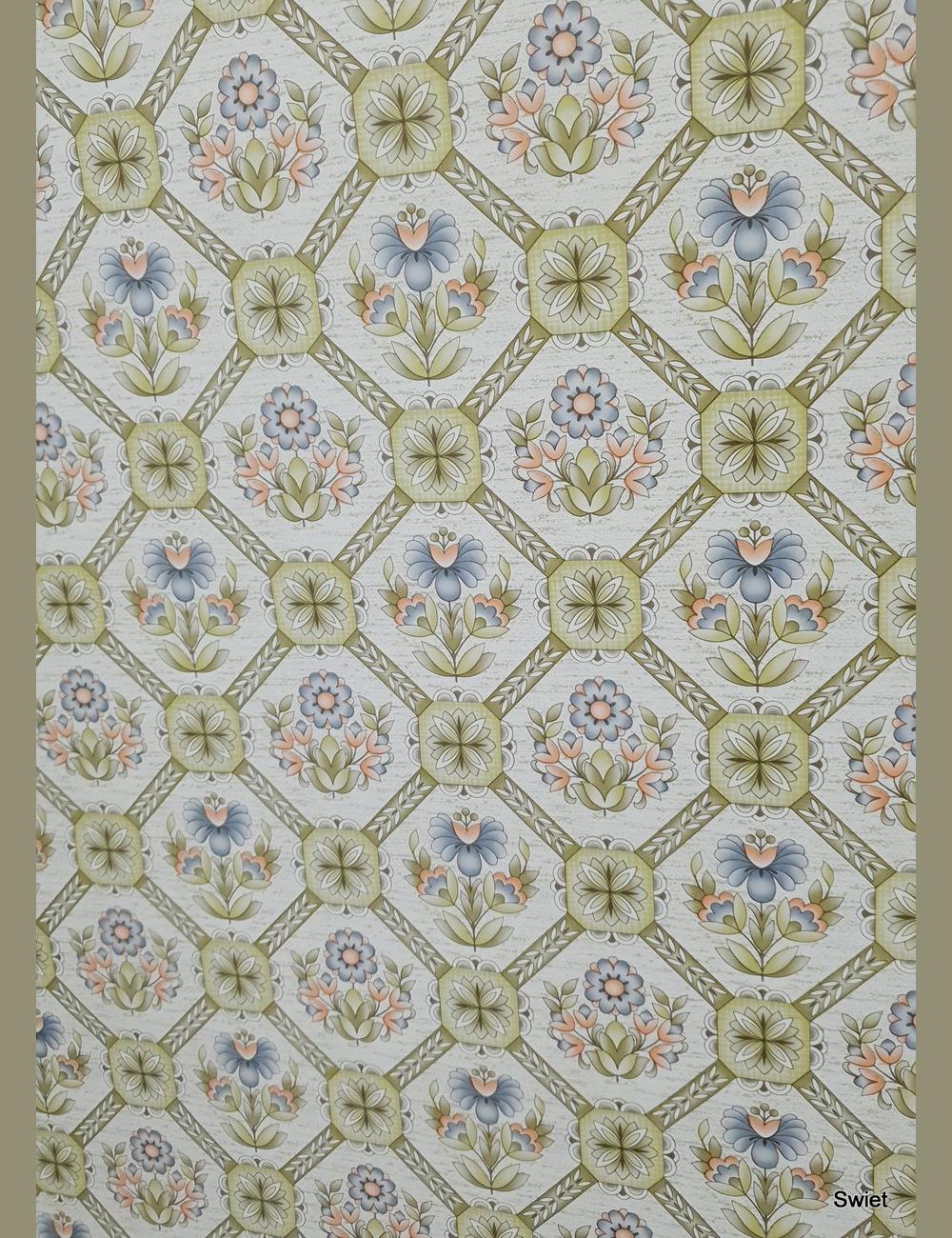 Retro bloemen in ruiten