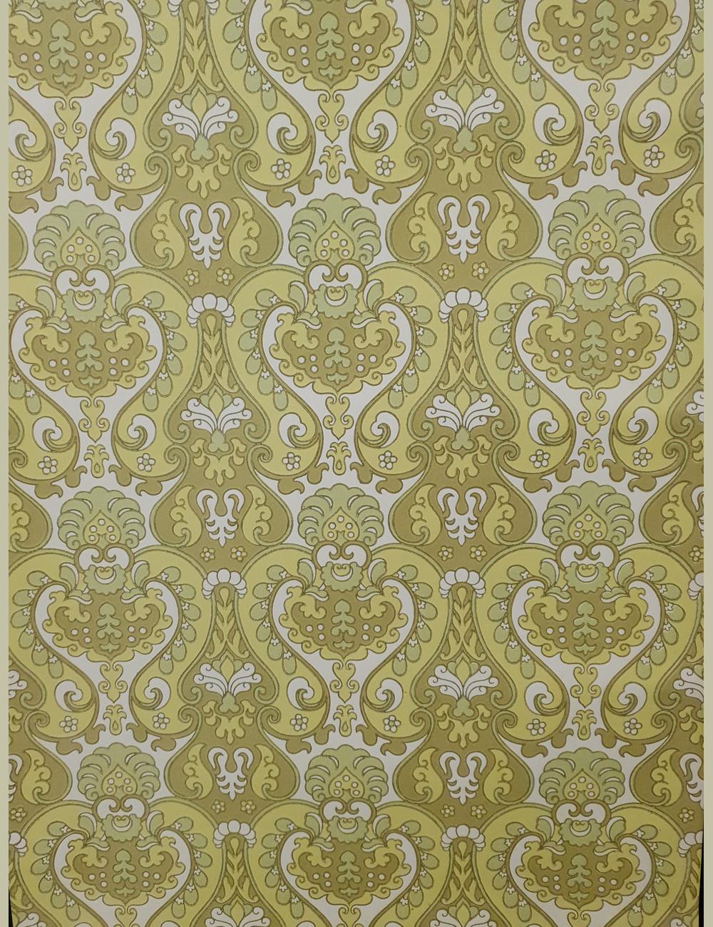 Groen vintage barokbehang