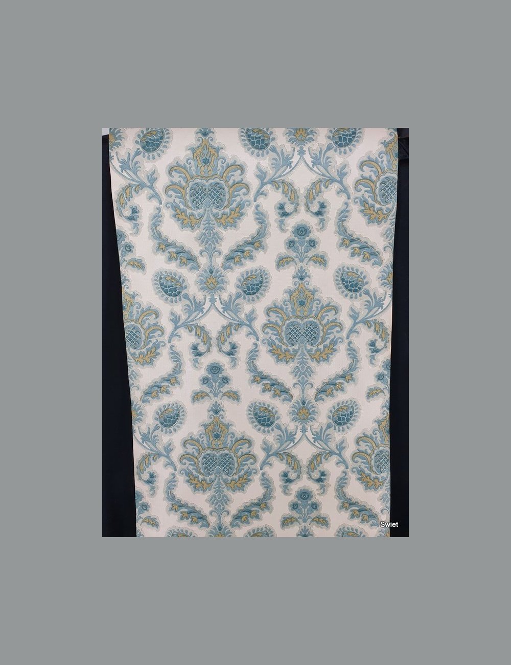 Barok blauw structuur behang