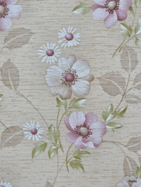 Roze bloemen behang