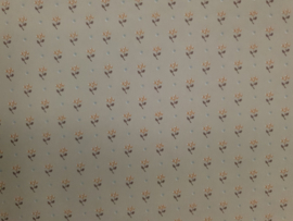 Beige mini bloemetjes behang