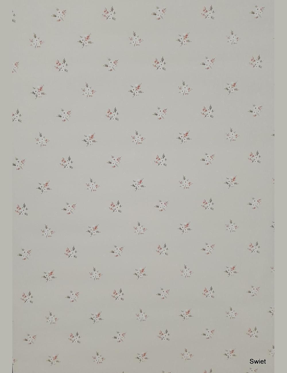 Beige bloemetjesbehang