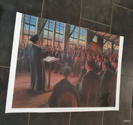 In de synagoge in het vluchtelingenkamp westerbork, 1939