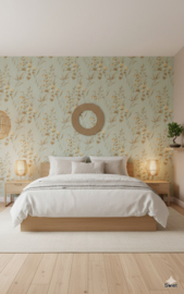 Subtiel bloemen behang