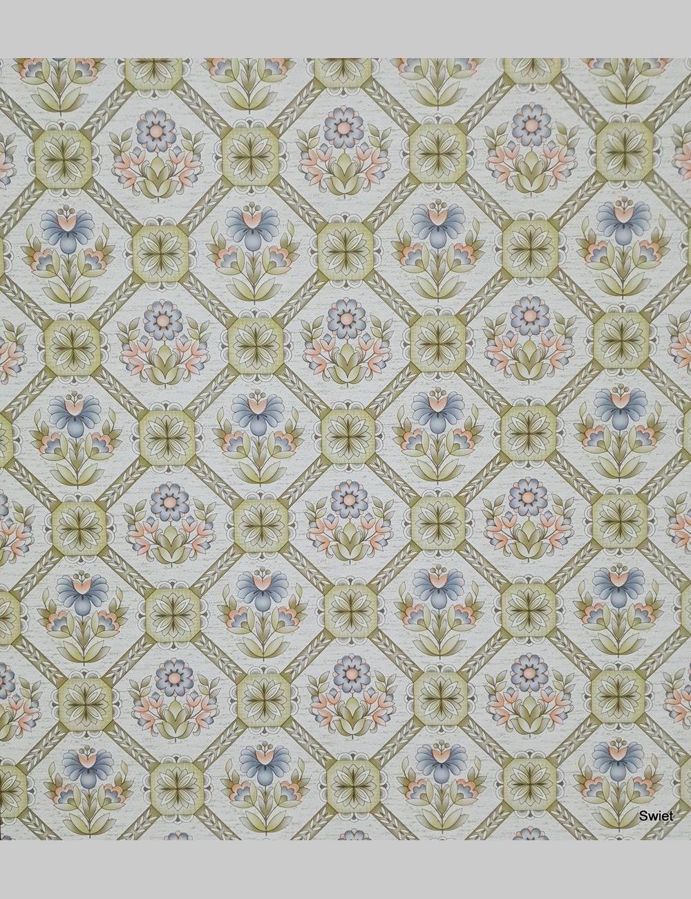 Retro bloemen in ruiten