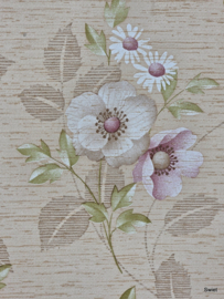 Roze bloemen behang
