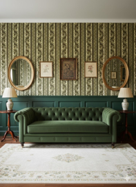 Groen barok behang