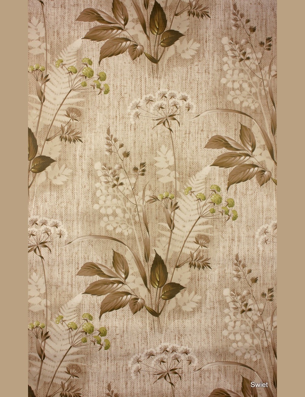70s botanisch behang jute