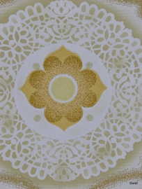 Retro medaillon behang