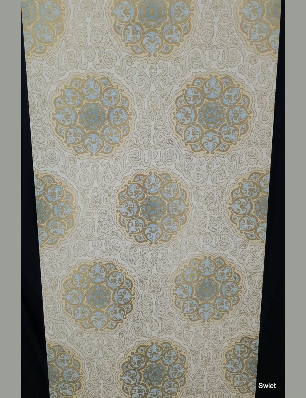 Blauw medaillon patroon
