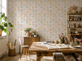 Sixties pastel behang
