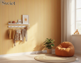 Geel gestreept behang