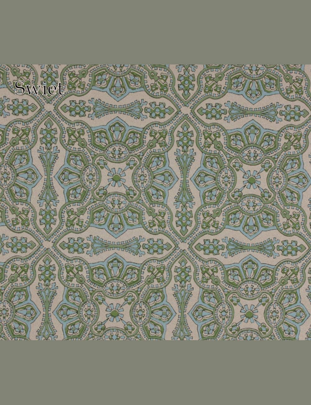 Tegeltjes stijl groen  blauw behang