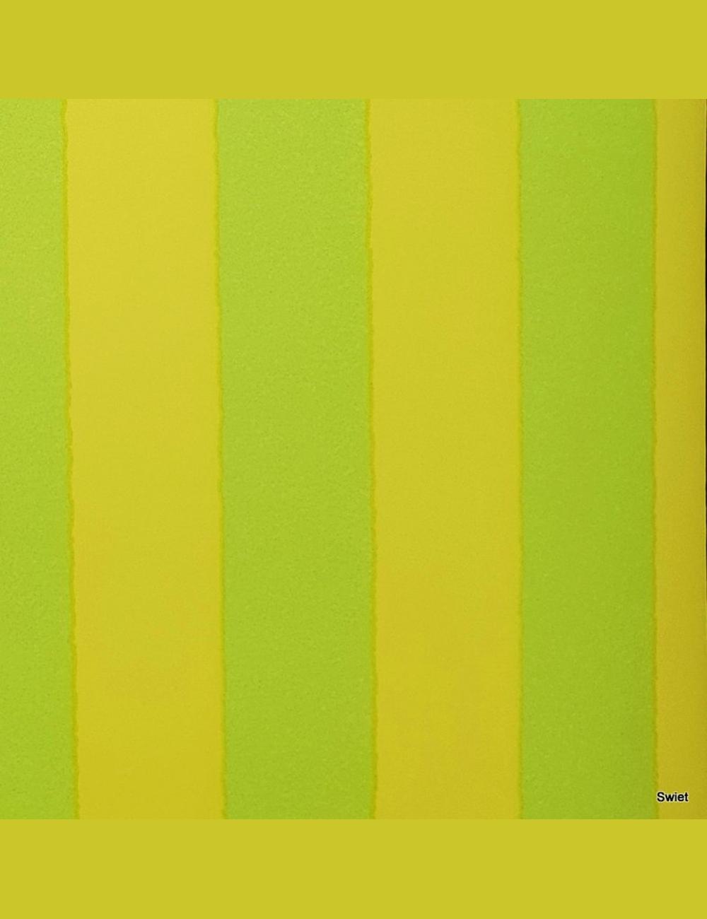 Knalgeel en groen behang