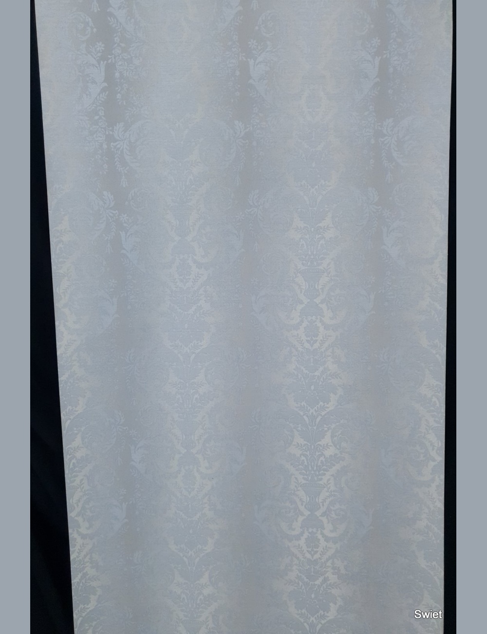 Zilverblauw barok behang