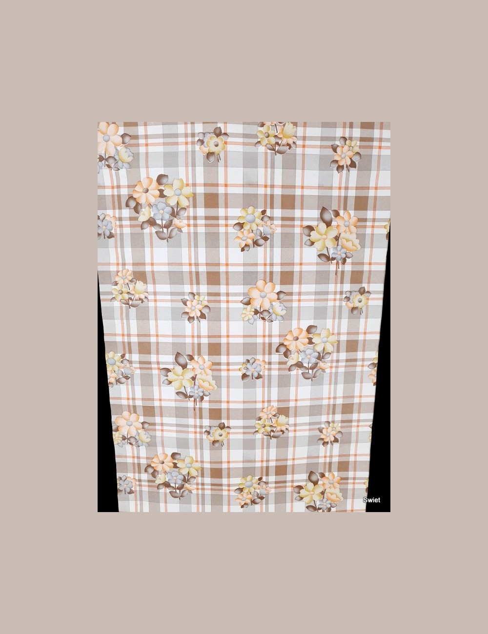 Geruit bloemenbehang 70s