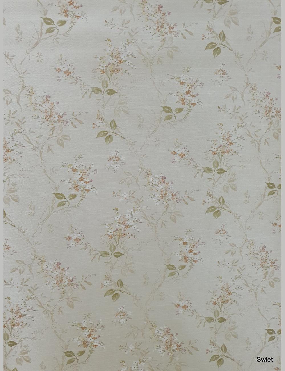 Bloemen beige linnenlook