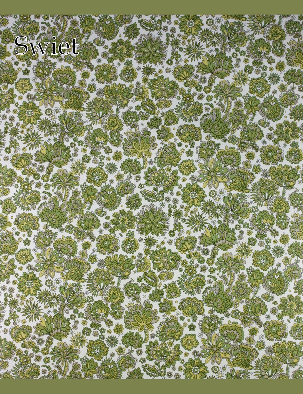 Groen bloemetjes behang