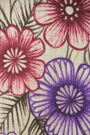Paars roze vintage bloemenstof
