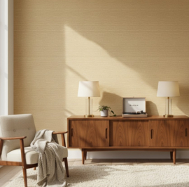 Beige geweven behang